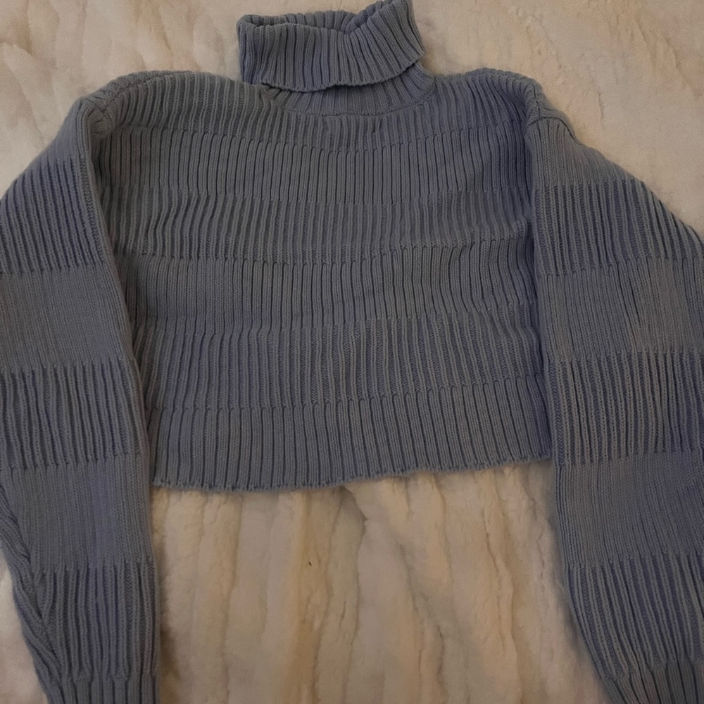 Blue turtle neck sweater